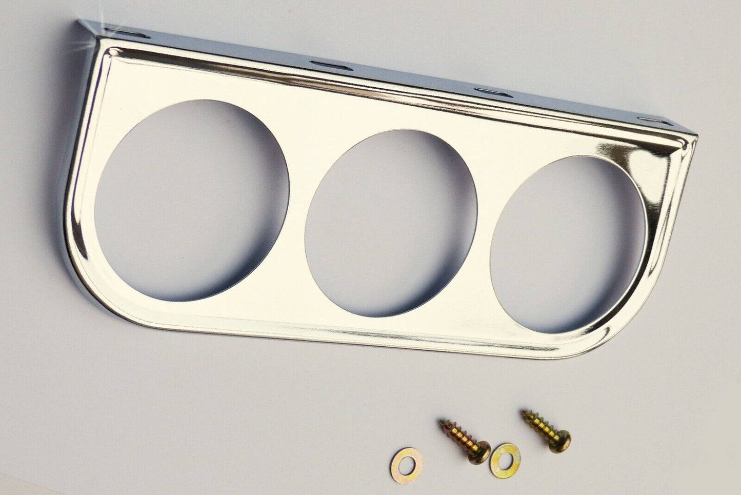 Classic Car 52mm 2¼" Chrome Metal Under Dash Triple Fixing Bracket Smiths Gauges