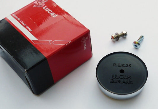 Genuine Lucas RER25 Red Reflector & Chrome Rim, for Classic Car or Motorcycle
