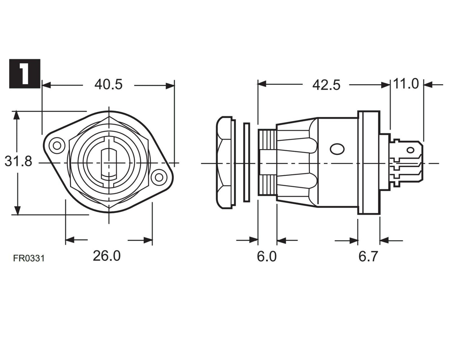 Lucas S45 Ignition Switch, part 30608 or 107936, MGA, Triumph TR, Austin Healey