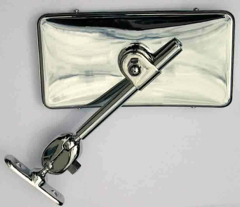 Vintage Car Desmo Style "A" Post Vintage / Oblong Convex Rectangular Mirror