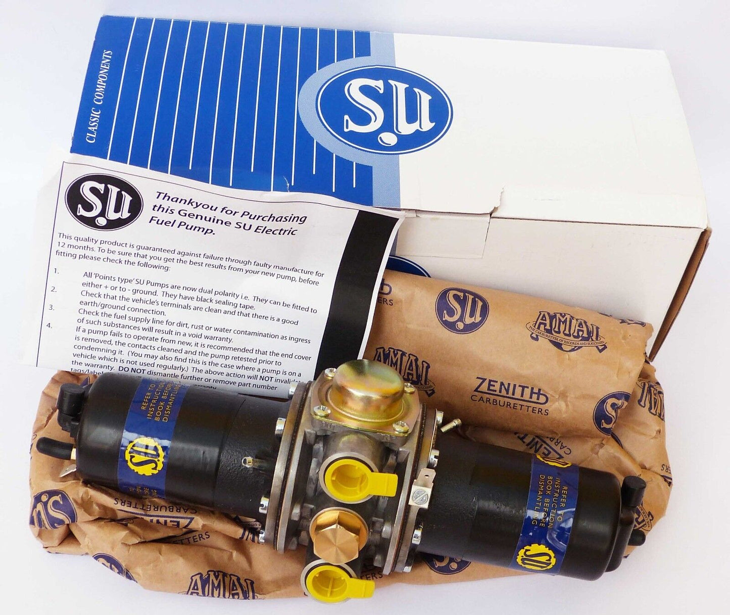 SU (Genuine Burlen) AZX1405 Genuine Burlen 12V Double Ended Fuel Pump for Jaguar