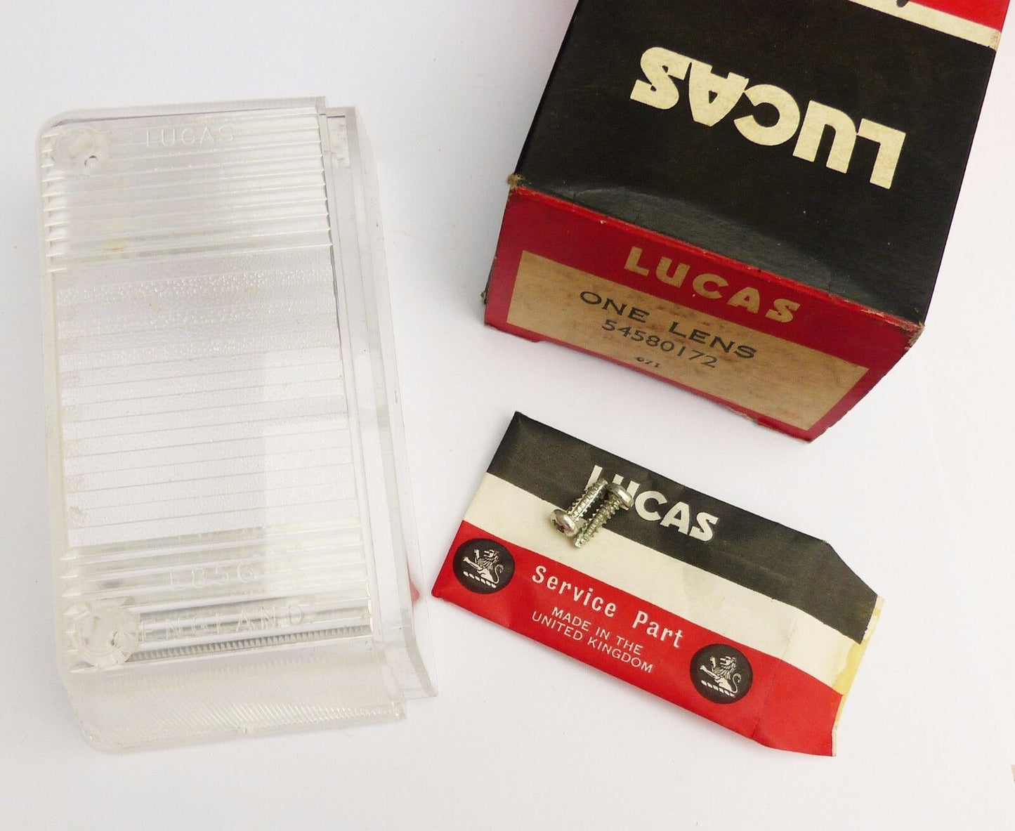 Genuine NOS Lucas L856 Clear RH Reversing Lens, for Triumph 2000 & 2500,54580865