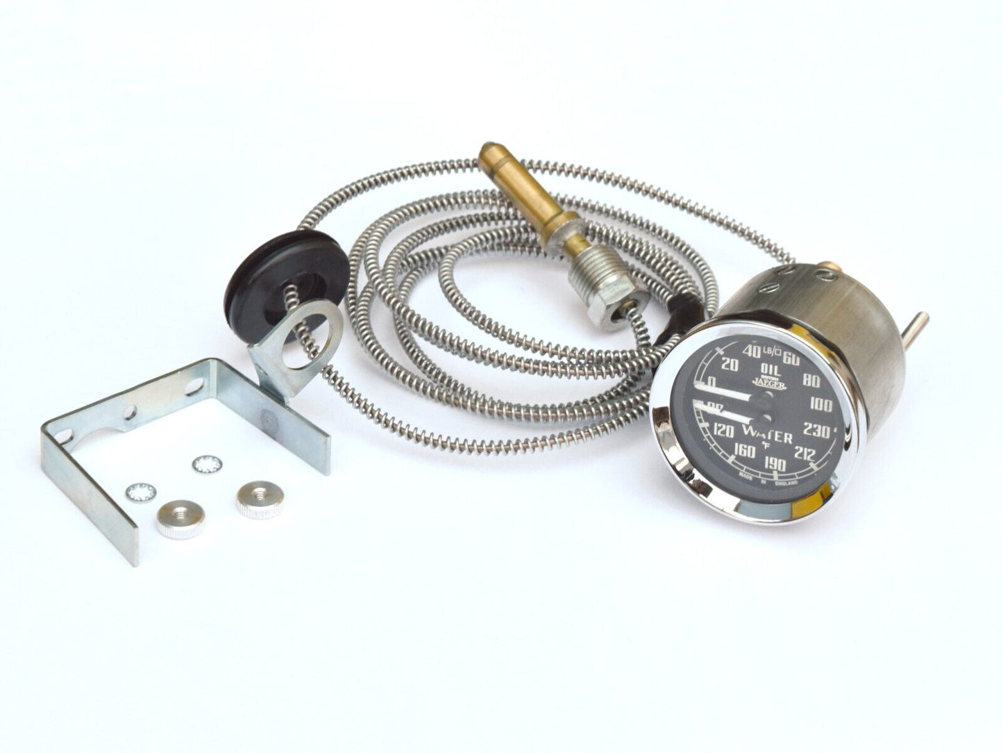 British Jaeger Oil Pressure & Water Temperature °F Dual Gauge For MGA MGB 17H298