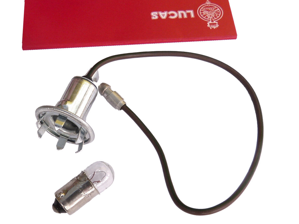 Lucas 54573590 All Metal Pilot Light Bulb Holder & LLB293 Bayonet 6V Bulb