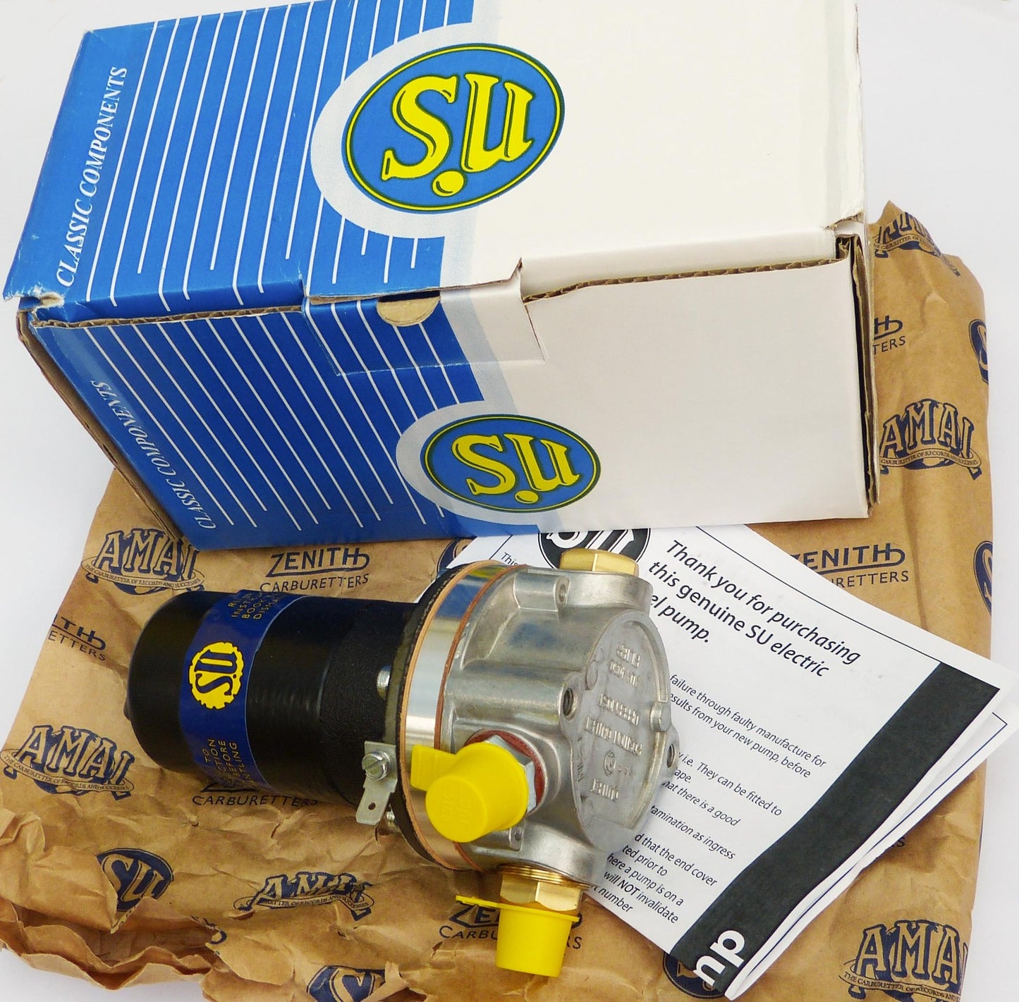 SU AUA25 Genuine Burlen 12V Fuel Pump for MG TC TD TF, Morris Minor etc