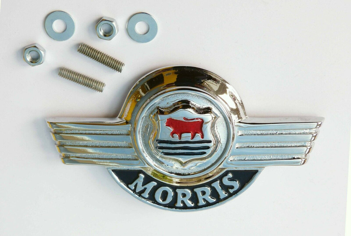 Morris (Moggi) Minor Early Bonnet Lid Badge, Austin Morris BPF128, AAA3958