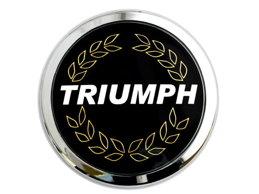 Triumph Late TR7 TR8 Self Adhesive Enamel Laurel Wreath Bonnet Badge, XKC3902