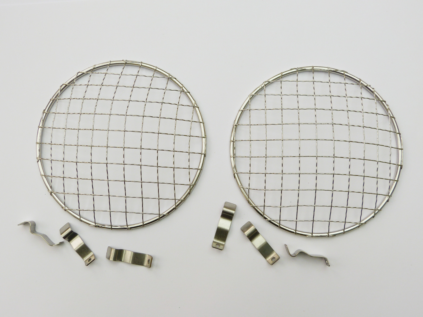 Classic Car / Motorcycle Pair 5¾" Stainless Steel Lamp Grill / Stone Guards