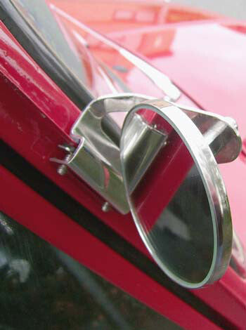 Austin / BMC Classic Mini Stainless Steel RH Clamp-On Circular Overtaking Mirror