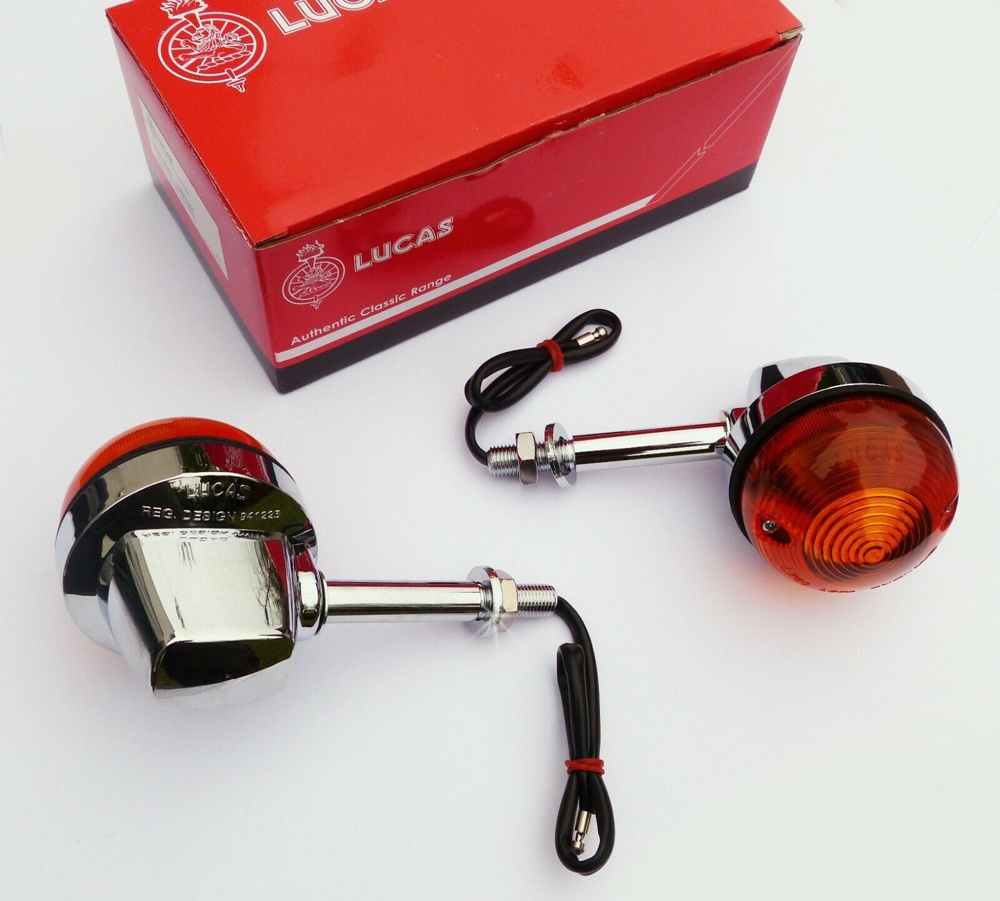 Pair of Genuine Lucas L784, 3" Stem Indicators, Triumph, BSA & Norton - 54057553