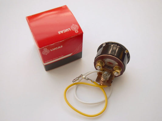Lucas 36184 Ammeter Gauge Chrome Bezel White Face for Classic Motorcycle
