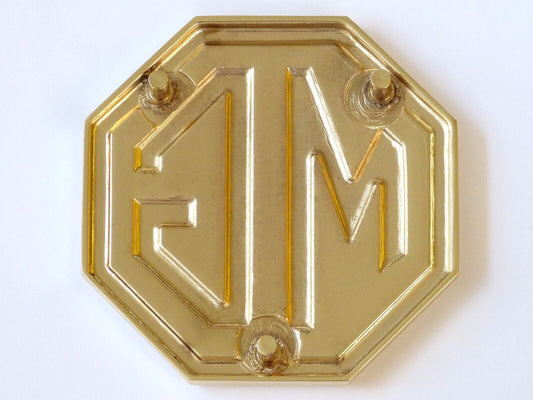MGB, MGB GT, Midget Gold & Black Rear Metal Boot Badge CHA508, UK Made JF6354BG