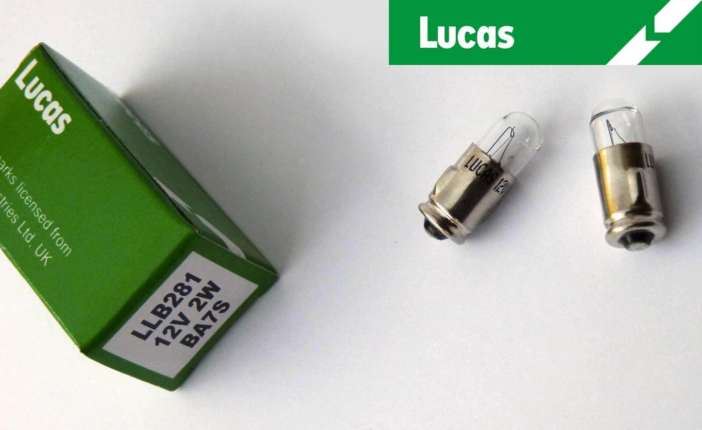 Lucas 12V 2W Pair Clear Bulbs for Warning Lamps & Smiths Gauges, LLB281, GLB281
