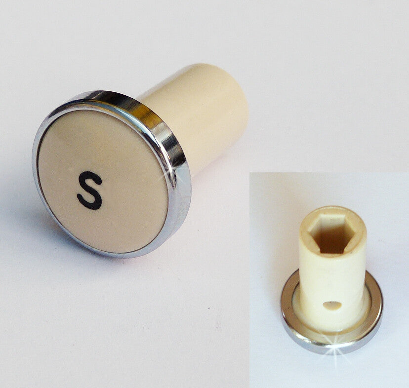 Vintage & Classic Car Chrome Rimmed Cream Starter Knob, Wolseley MG Alvis