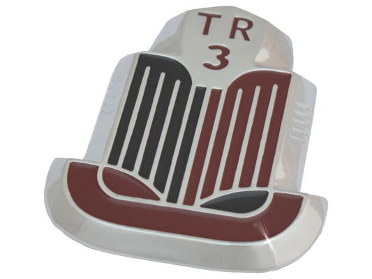 Triumph TR3A Red & Black Enamel and Chrome Shield Badge / Medallion, 606422
