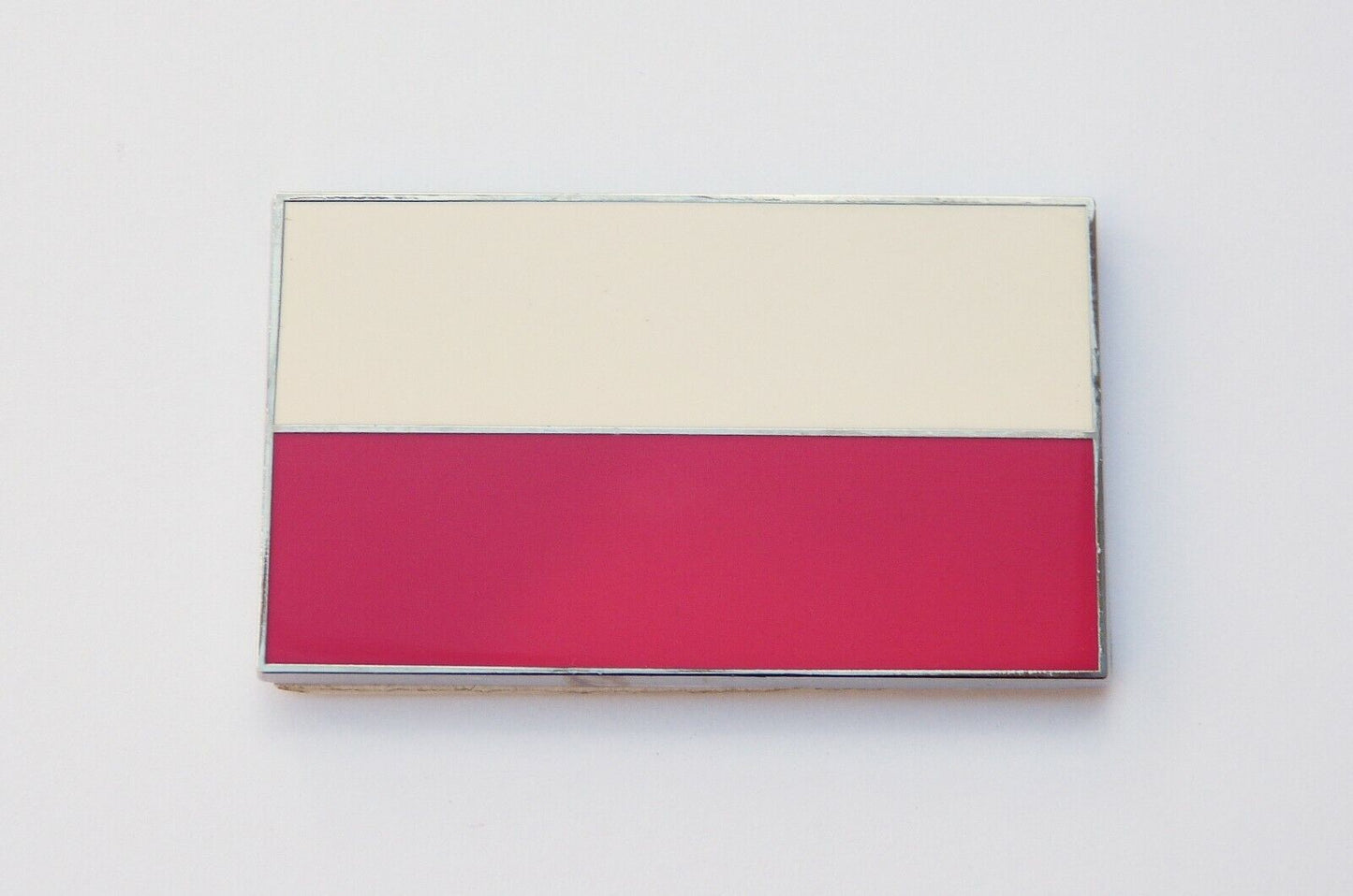 Enamel & Chrome Self Adhesive Classic Car Poland / Polish Flag Badge