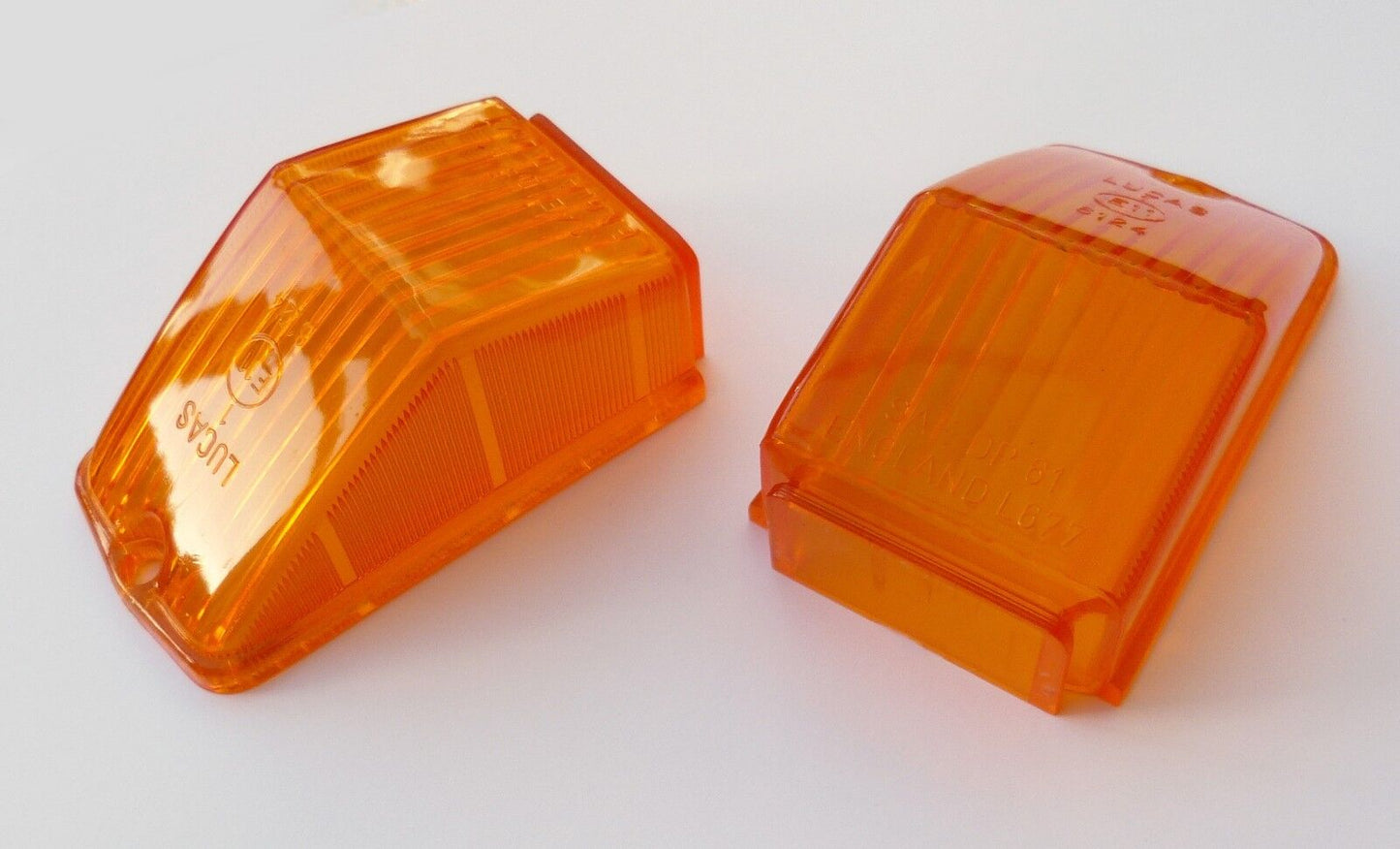 Pair Lucas L677 Amber Indicator Lens for Spitfire, MGB MGBGT, Triumph, 516306