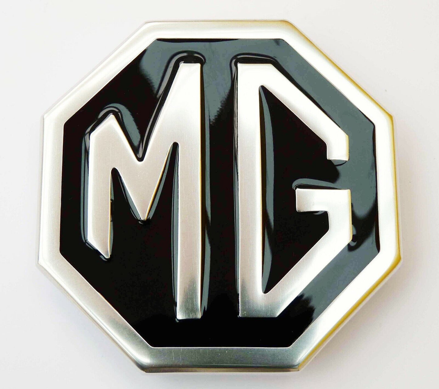 MGB, MGB GT, Midget Silver & Black Rear Metal Boot Badge CHA545, UK Made JF6454