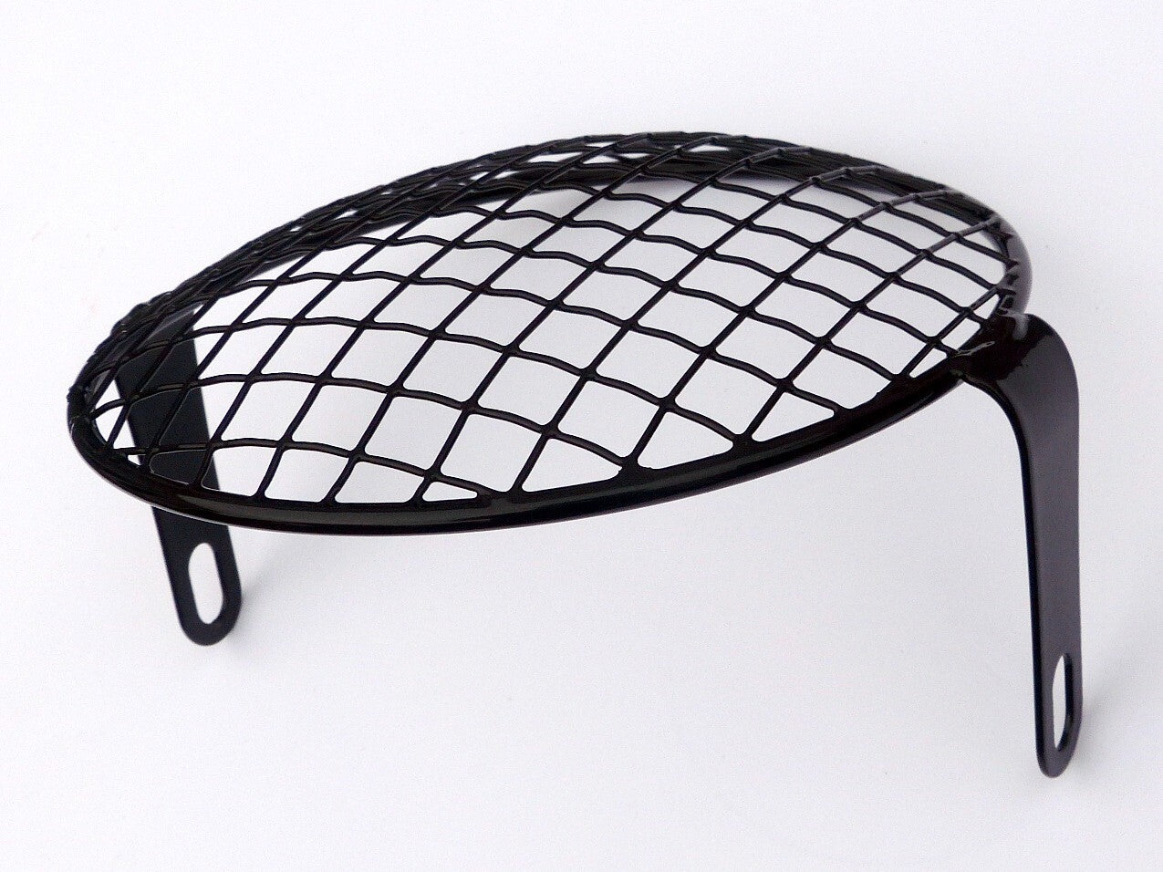 MCE Classic Motorcycle 5¾" Black Head Lamp Grill / Stone Guard Lamp Bolt Fixing