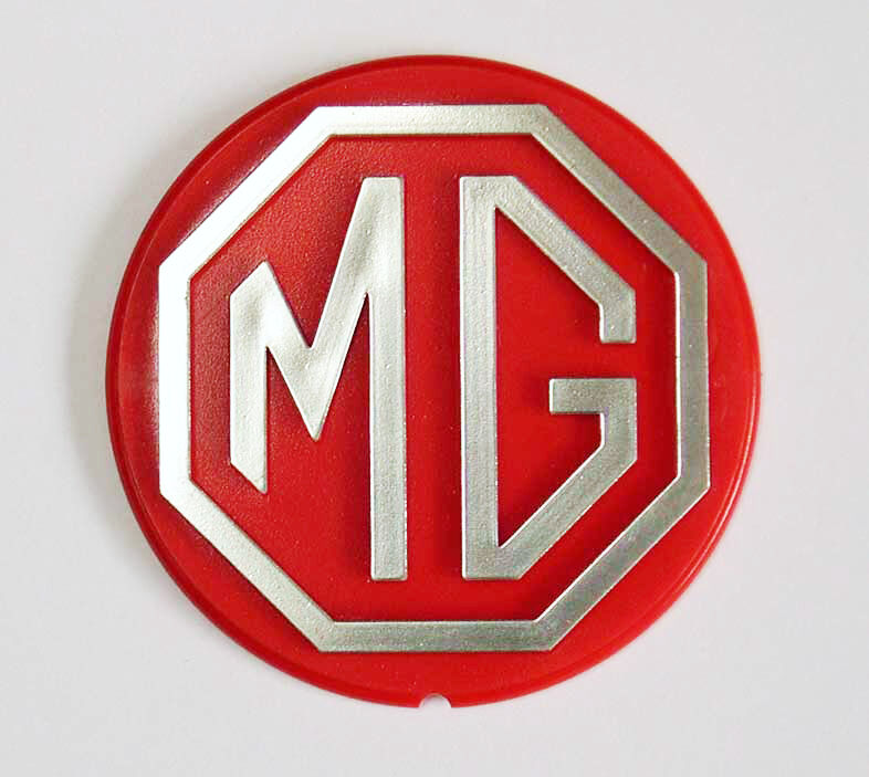 MGB & MGBGT LE Red & Silver Steering Wheel Road wheel Centre Badge, MG BHH2687