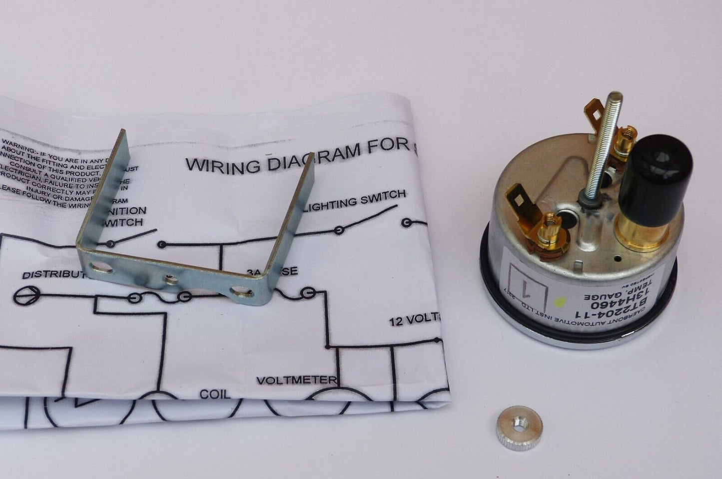 Smiths Mini Water Temperature Gauge + Chrome Bezel Black Face 13H4460