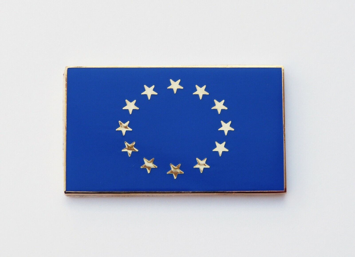 Enamel & Chrome Self Adhesive Classic Car, EU European Union Europe Flag Badge