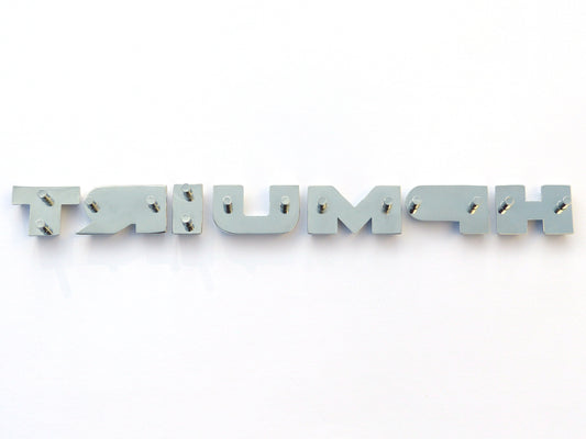 Triumph TR3A Bonnet Ribbed Chrome Letter Set, Triumph Parts; 703036/42