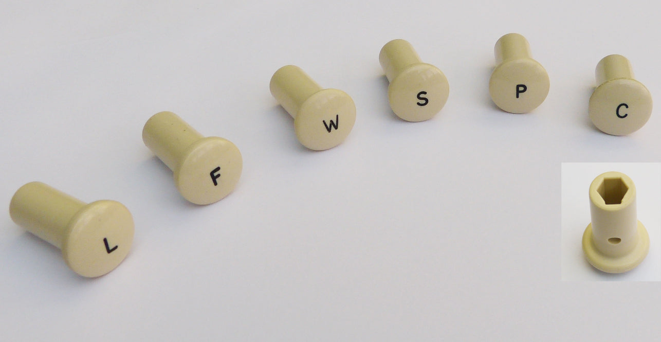 Classic Car L F W S P C Cream Knob Set, Morgan Alvis Morris Wolseley etc