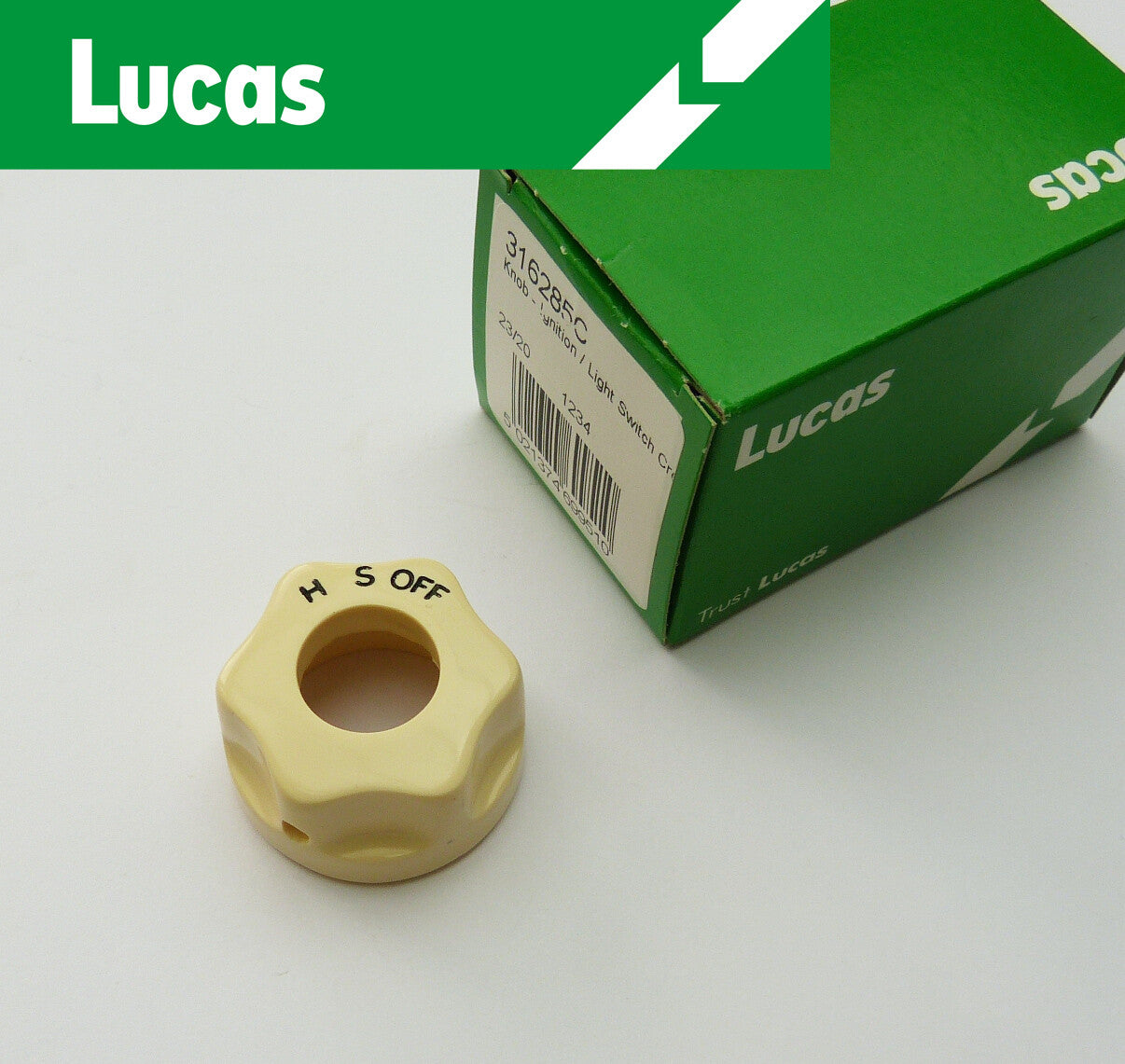 PRS3 Cream Ignition / Light Switch Knob, 3H1558, Lucas 316285 for Morgan