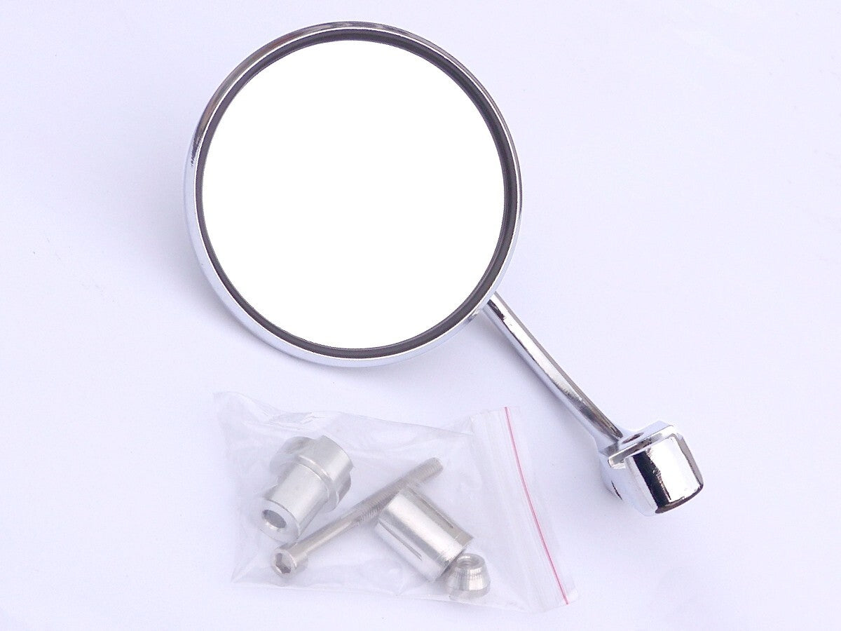 MCE Classic Motorcycle Stainless Universal ⅞" Handle Bar End Round Mirror
