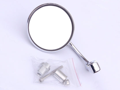MCE Classic Motorcycle Stainless Universal ⅞" Handle Bar End Round Mirror