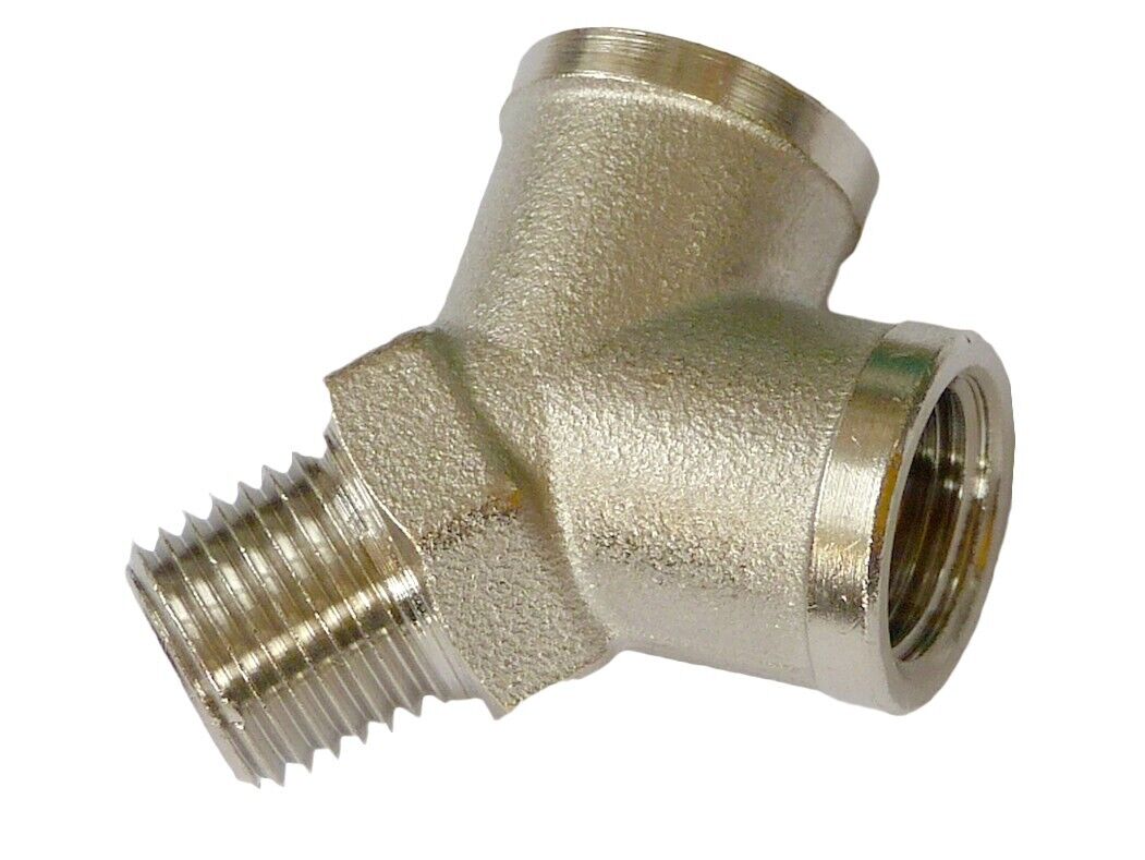 Smiths 1/4" BSP Oil Pressure Brass Y Piece Feed Pipe Block Union / Adaptor