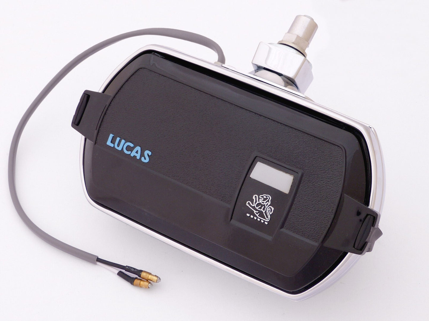 Lucas LR8 New Chrome 12V Square Fog Light / Fog Lamp & Removable Cover, LDB305