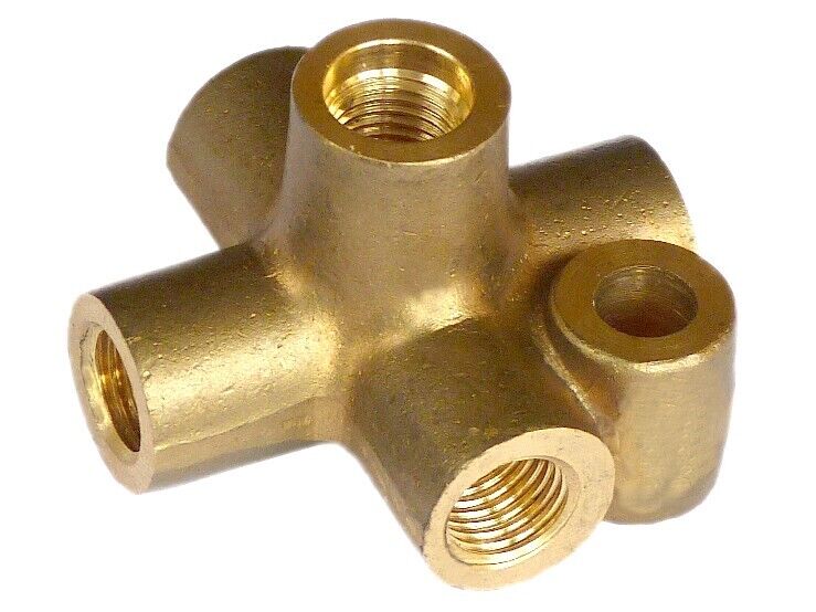 5 Way 3/8" UNF Brass Brake Union MGA MGB Midget Sprite Land Rover 17H7108 279412