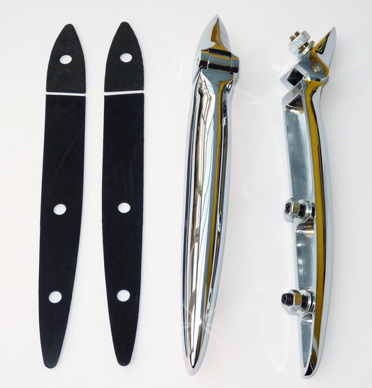 Austin Morris Minor Chrome Boot Hinge Set with Gaskets,  ADA4532 & ADA4533
