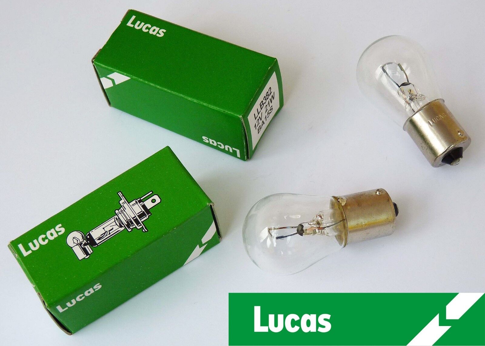 Lucas LLB382 BA15S 12V 21W Pair Clear Classic Car Indicator Lamp Bulbs