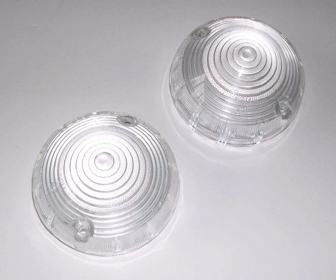 Lucas L691 Pair of Clear Side & Reversing Light Lenses. Triumph, Austin, Imp