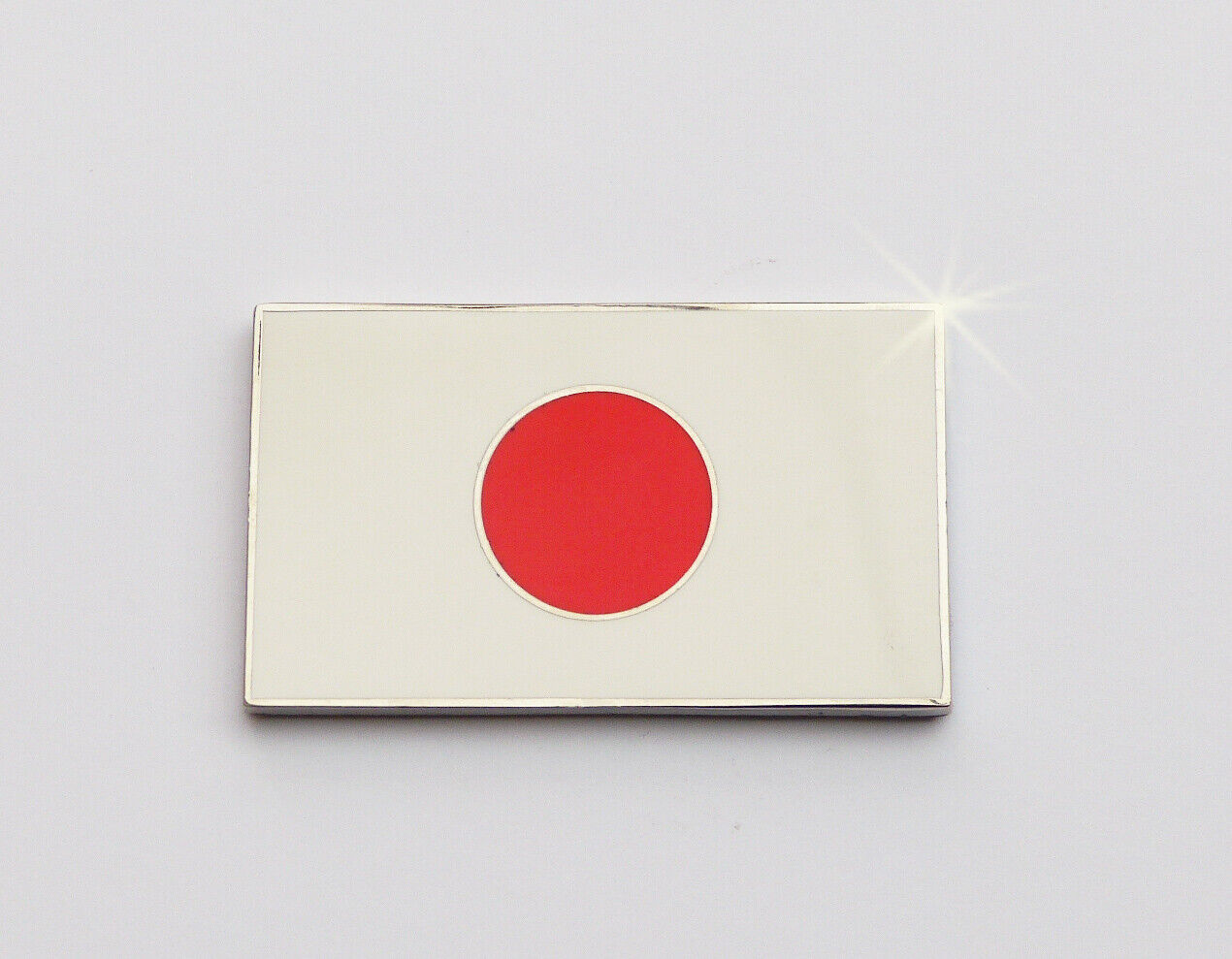 Enamel & Chrome Self Adhesive Classic Car, Japan / Japanese Flag Badge