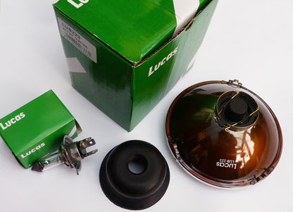 Lucas LUB223 Classic Car 5 3⁄4" Headlamp & P43T H4 Bulb for Rover Jaguar Triumph