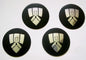 Rover SD1 Black & Silver Domed Wheel Badges, CRC3136