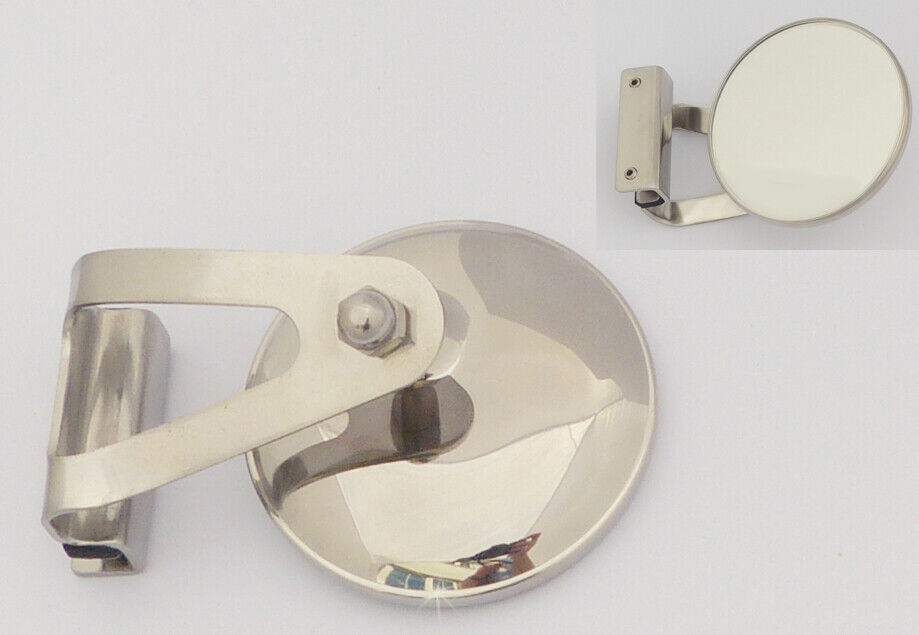 Austin / BMC Classic Mini Stainless Steel LH Clamp-On Circular Overtaking Mirror