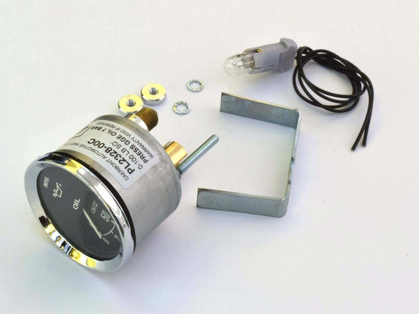 Smiths Classic Car Oil Pressure Gauge + Chrome Bezel & Black Face GAE123