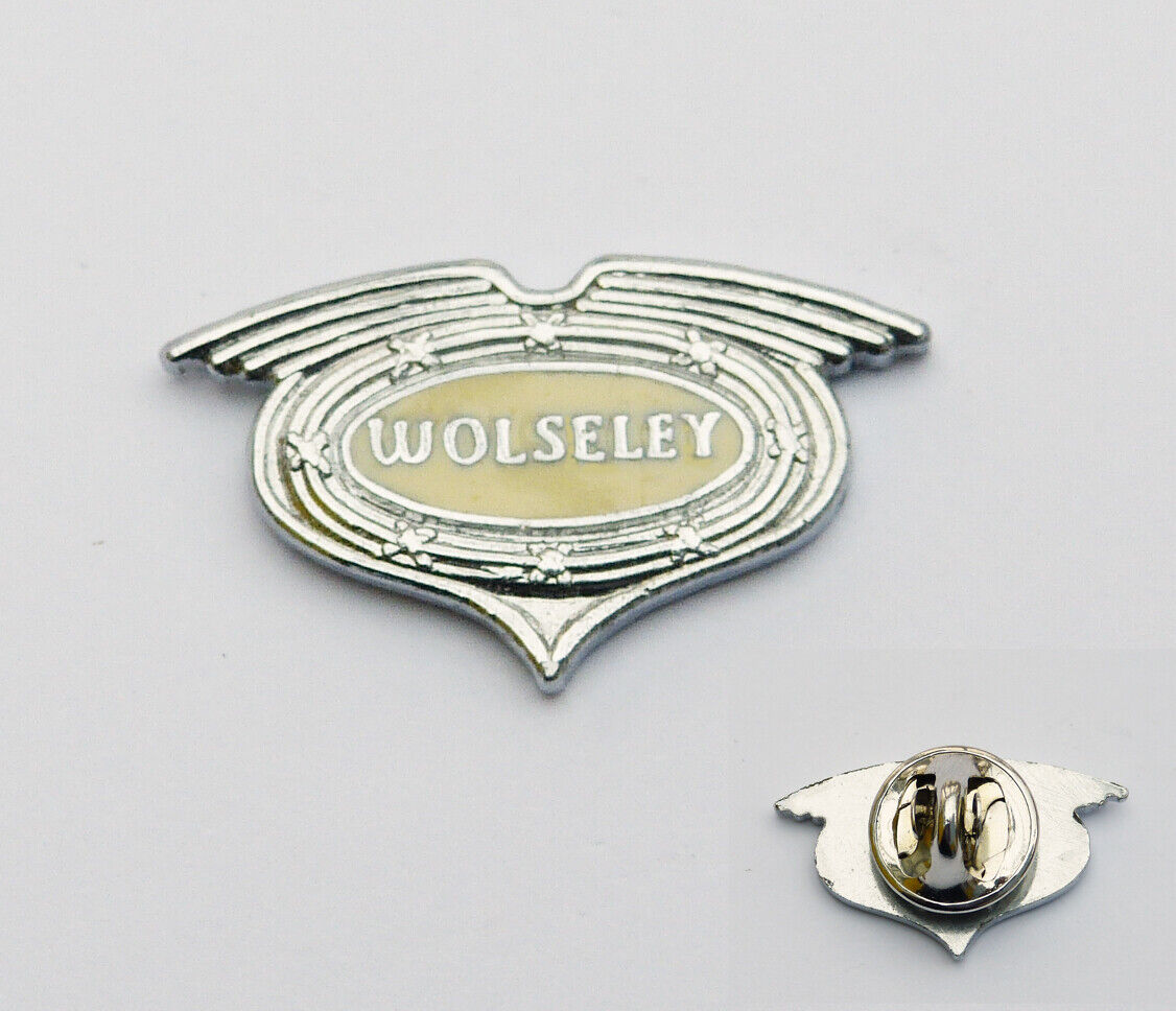 Wolseley Classic Car Cream Enamel & Chrome British Made Quality Pin Badge