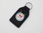 Morris (Moggi) Minor 1000 Leather, Enamel & Chrome Bull Key Fob / Ring.