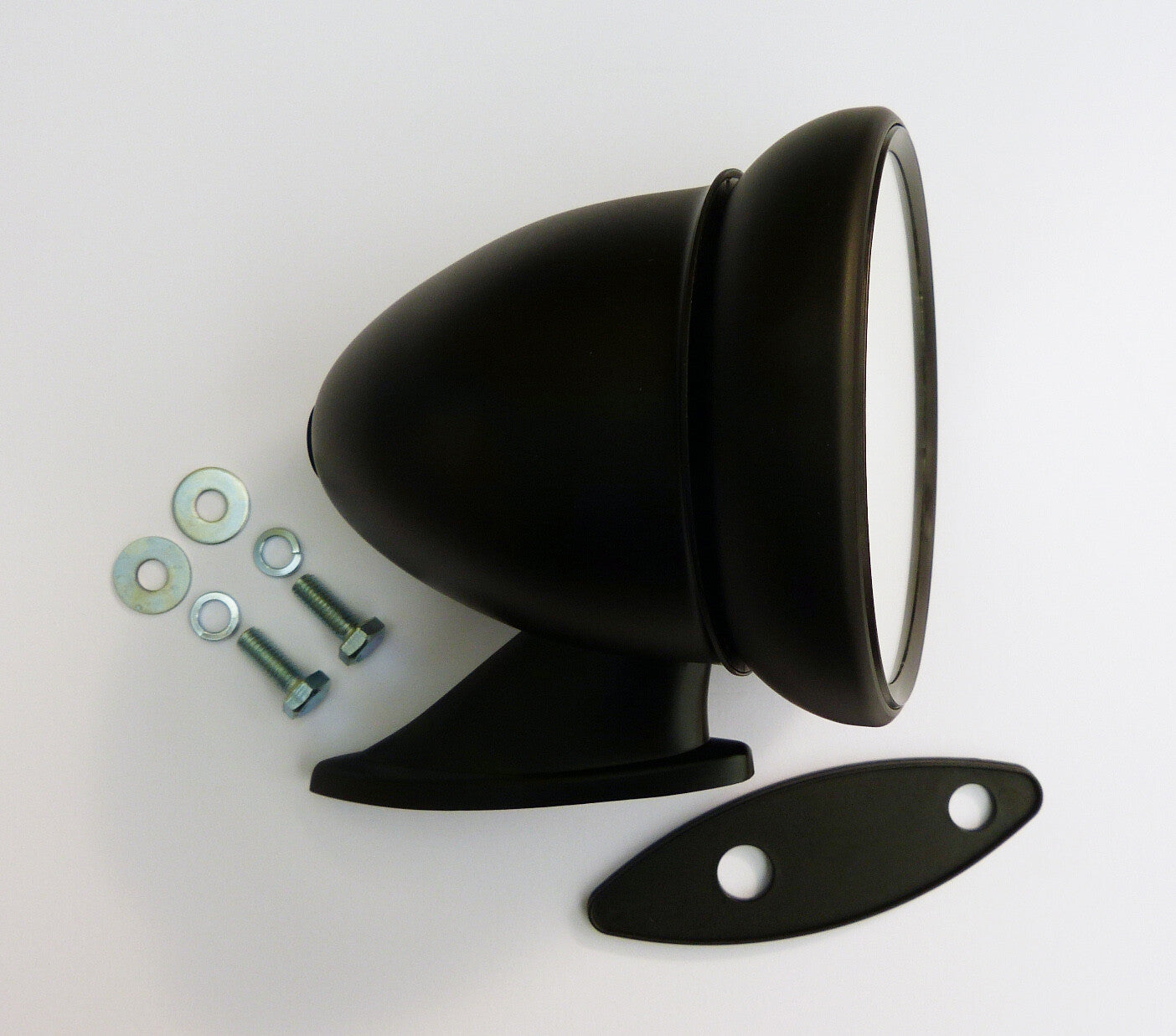 Classic Car Racing Black Bullet Style Wing Door Mirror with Convex Mirror Glass