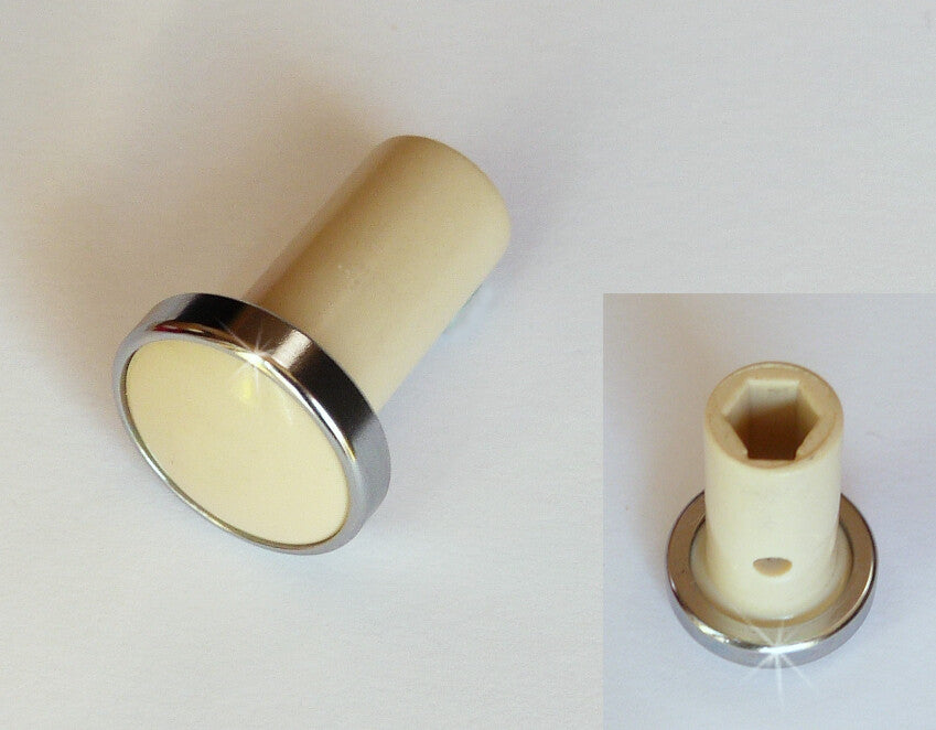 Vintage & Classic Car Chrome Rimmed Cream Knob, Alvis Wolseley MG Morgan