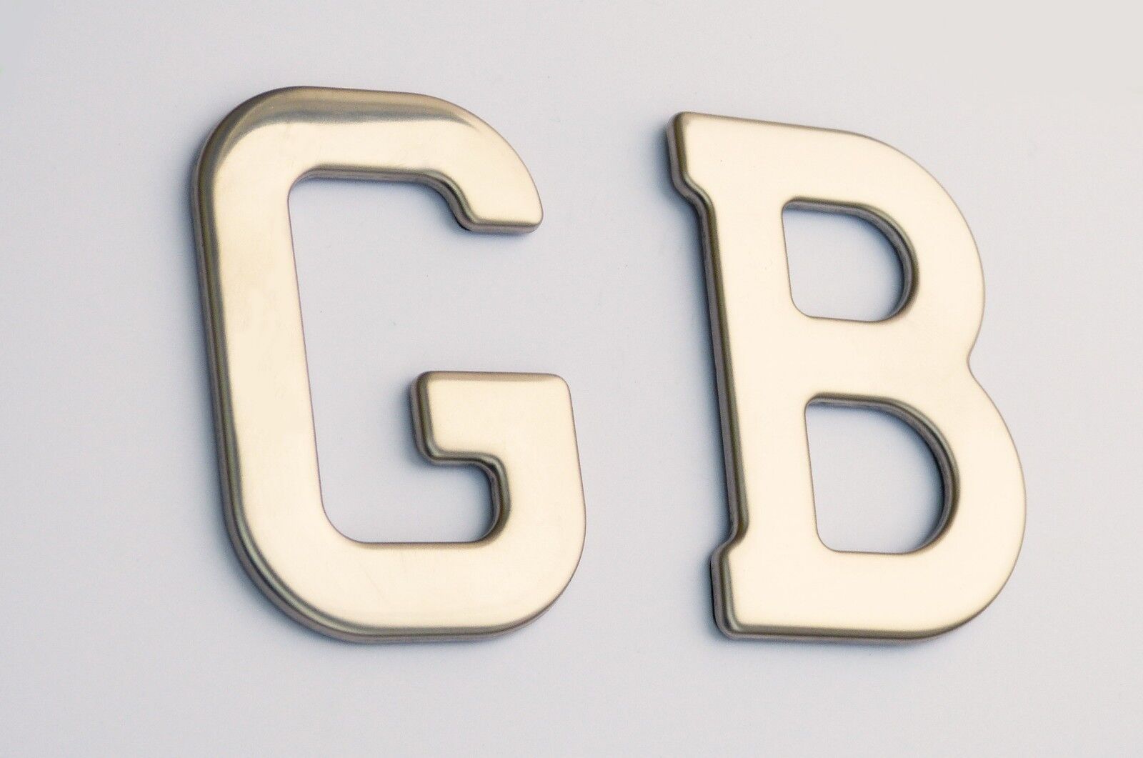 Classic Car Quality Stainless Steel Self Adhesive GB Boot Badge, Great Britain 