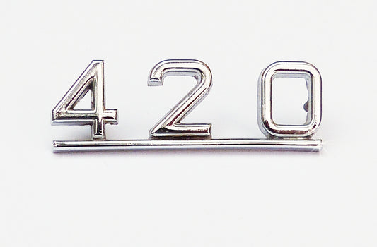 Jaguar 420 Chrome Script Boot Lid Badge / Motif, Jaguar part BD29947