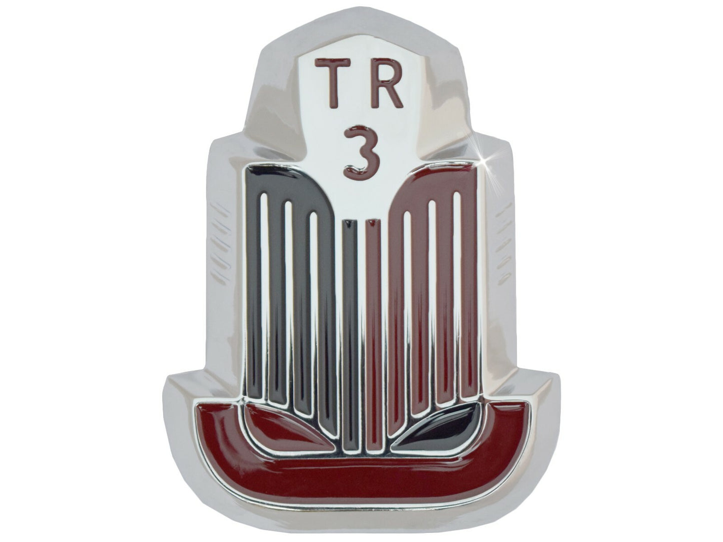 Triumph TR3A Red & Black Enamel and Chrome Shield Badge / Medallion, 606422