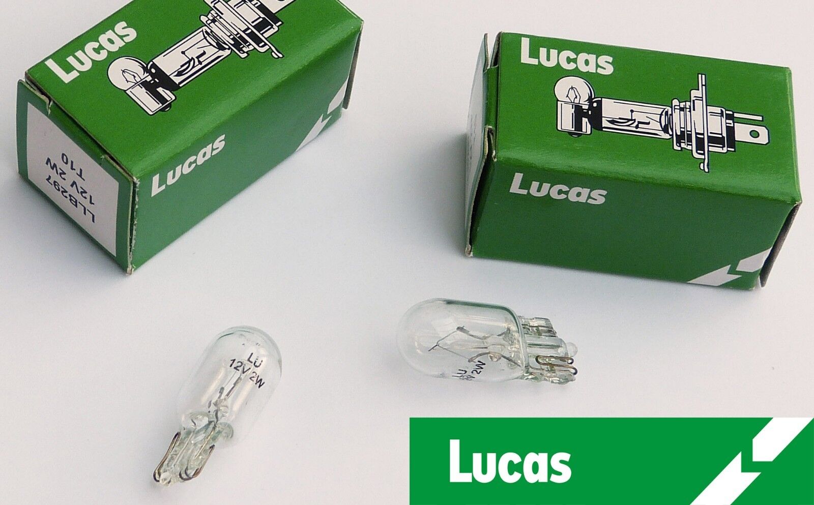 Lucas 12V 2.2W Pair of Clear Classic Car Wire End Capless Bulbs LLB297, GLB2132